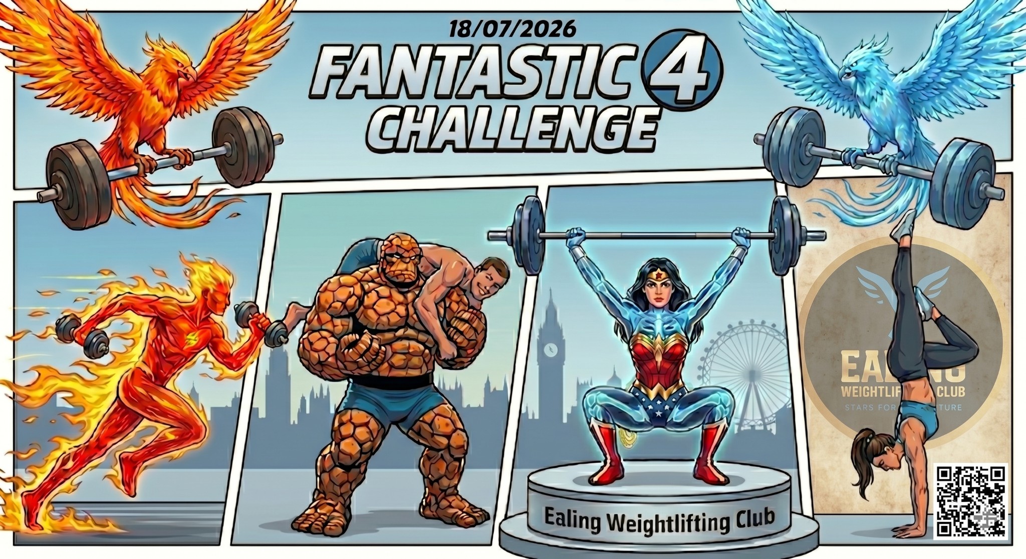 Fantastic 4 Challenge banner, Ealing Weightlifting Club